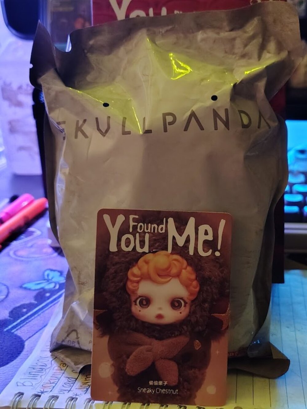 Pop Mart "Skullpanda" You Found Me! Series Plush Pendant conf. 'Sneaky Chestnut'